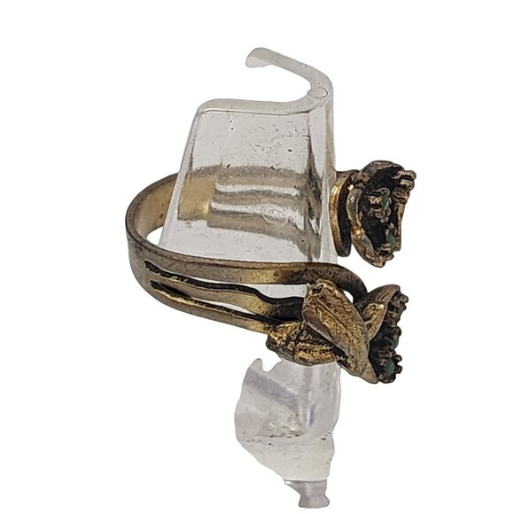 Vintage Signed Nickel Silver Bypass Ring (A4477) - Picture 3 of 5